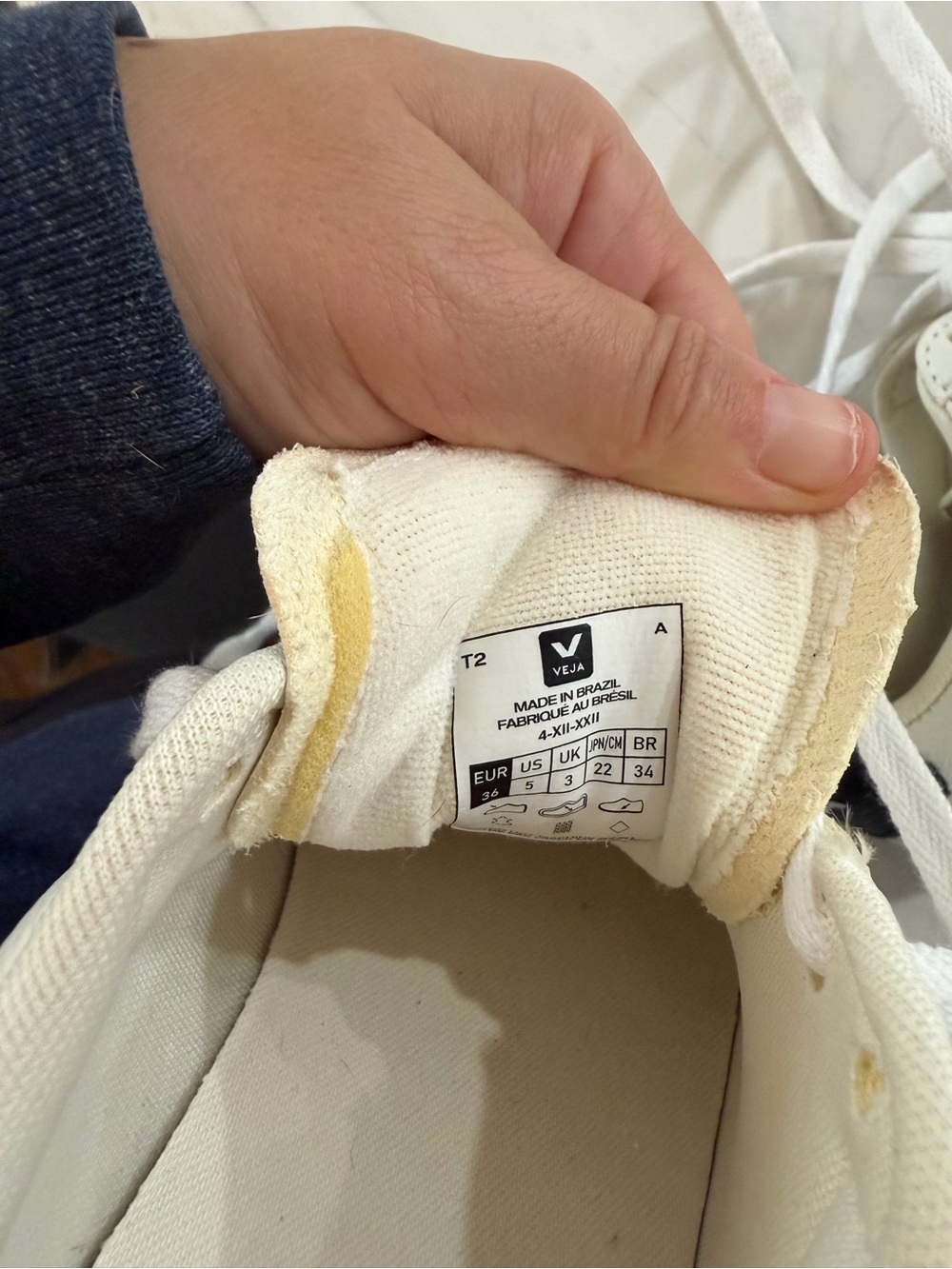 Veja White Sneakers with Black V Detail - Picture 7 of 12